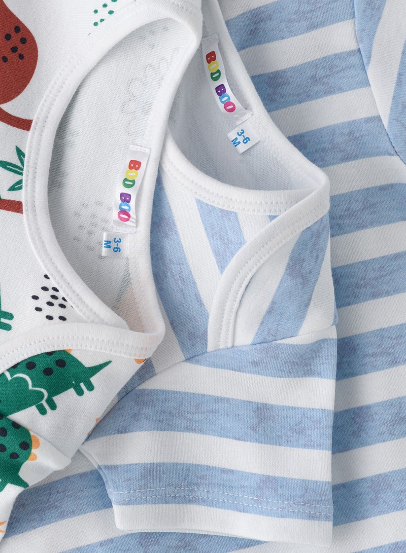 بوو بوو مجموعة ديناصور شجرة بو بو للأطفال  قطع  بودي سوت + بنطلون ضيق - Image 4