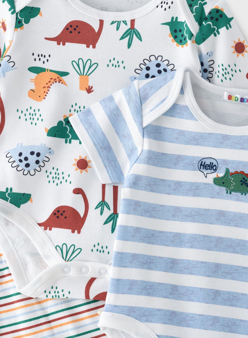 بوو بوو مجموعة ديناصور شجرة بو بو للأطفال  قطع  بودي سوت + بنطلون ضيق - Image 3