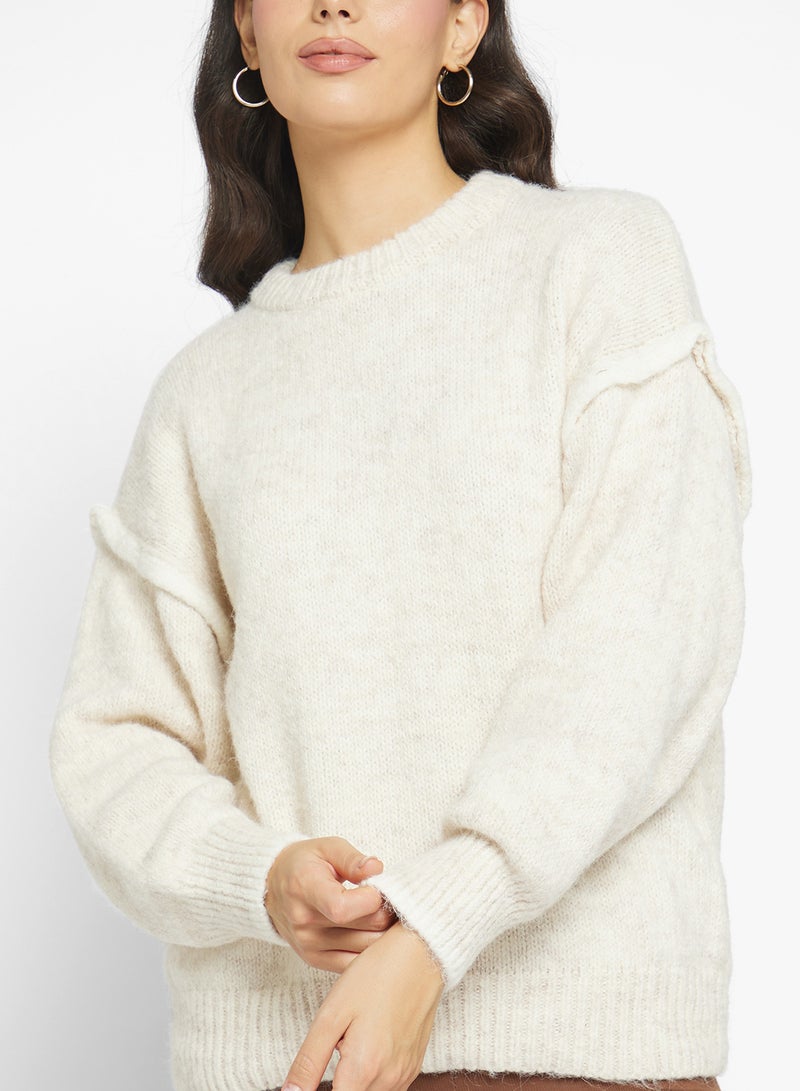 جينجر كنزة بياقة متباينة بتفاصيل كبيرة - Image 3