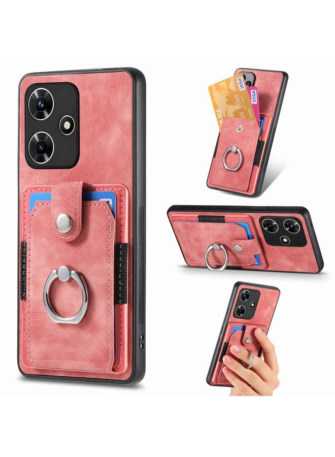 اس-توب جراب هاتف بتصميم كلاسيكي مع حلقة ومحفظة وبطاقة لهاتف Infinix Hot 30i - Image 1