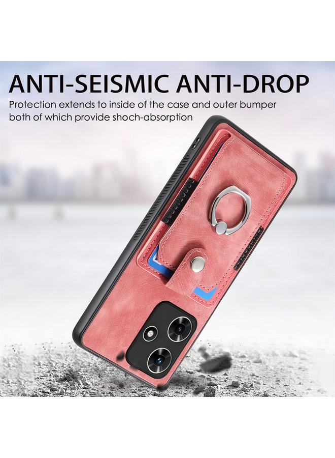 اس-توب جراب هاتف بتصميم كلاسيكي مع حلقة ومحفظة وبطاقة لهاتف Infinix Hot 30i - Image 2