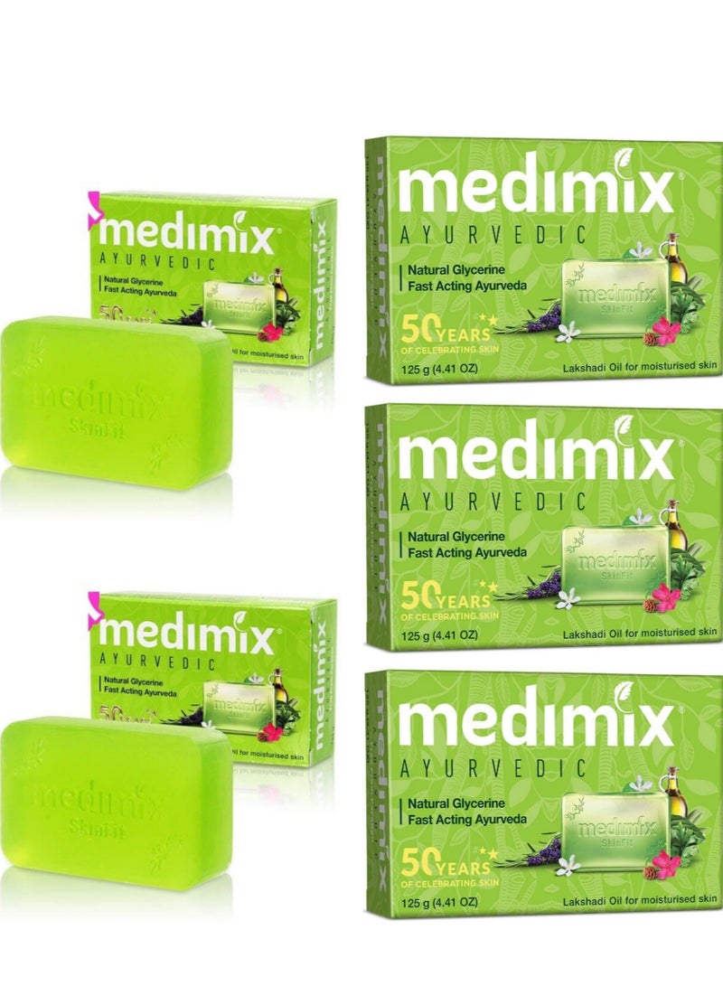 ميديميكس صابون حمام الايورفيدا بالجلسرين الطبيعي 125 جم 5 قطع - Image 1