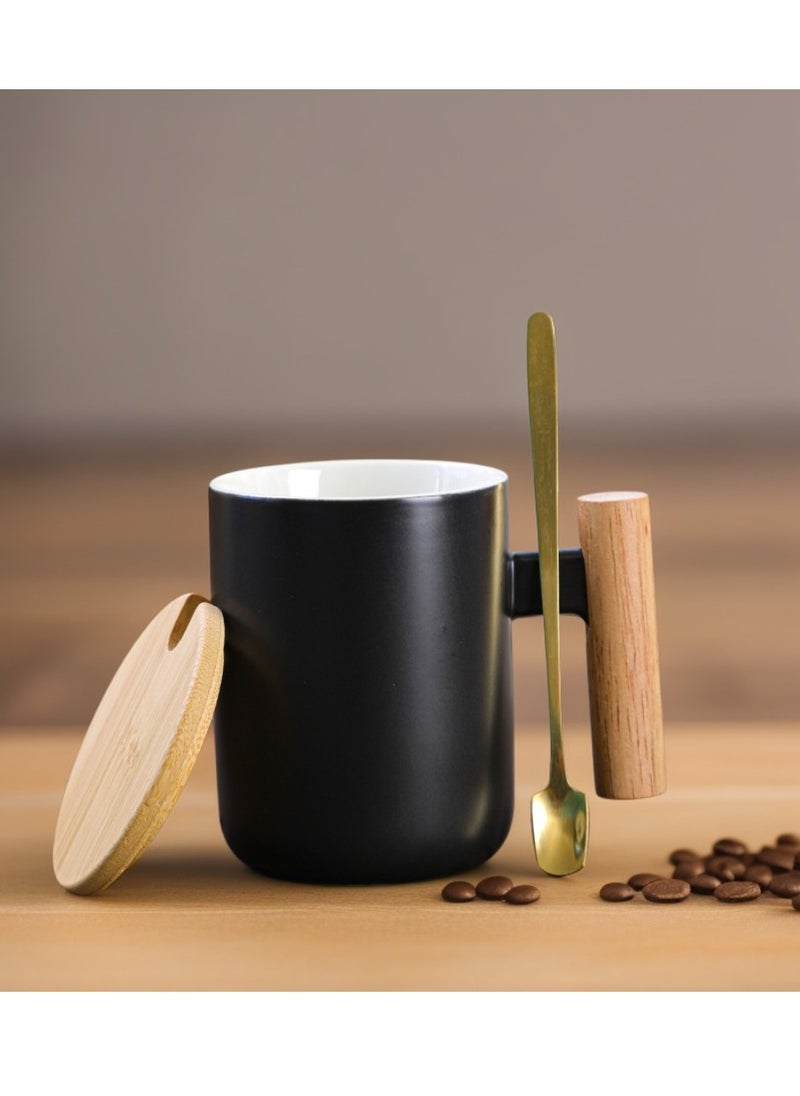 Ceramic coffee mug with wooden lid, gift mug Black - pzsku/Z0717B50AF784635B5E34Z/45/_/1724312394/006d7471-7bd4-4bcf-95fb-066edc123b4b