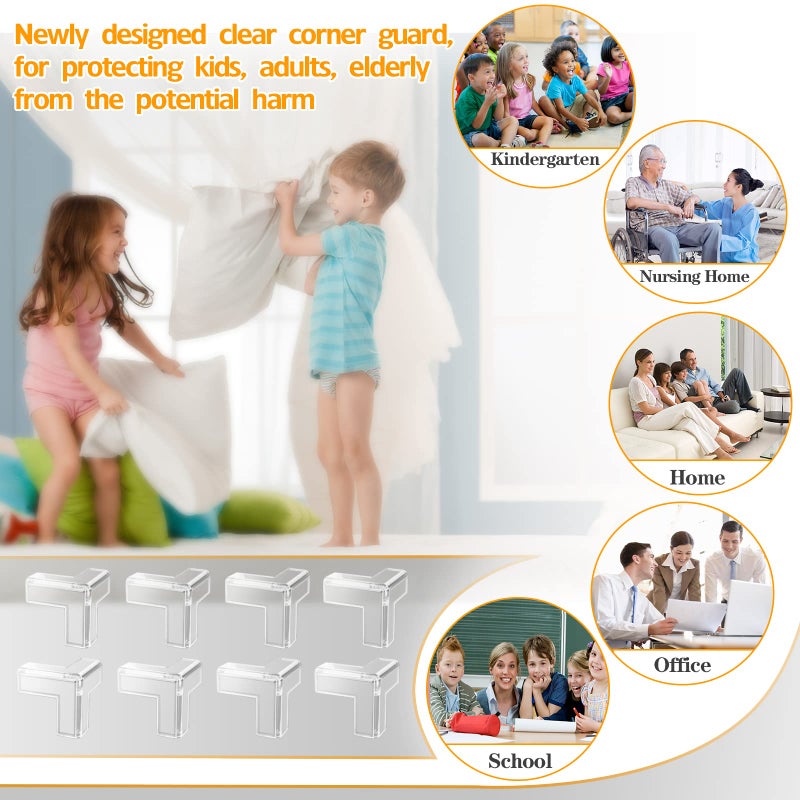 Gudui 16 Pack Table Corner Protectors Clear Corner Guards Corner Bumpers Covers, Furniture & Sharp Corner Baby Proofing, T-Shaped - Image 5
