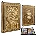 TIANREN Card Binder 9 Pocket 3D PU Leather Album with Zipper 360 Side Loading Pockets for TCG MTG Lorcana Other Collectible Cards Trading Card Game Protective Folder Album Golden Brown - Image 3