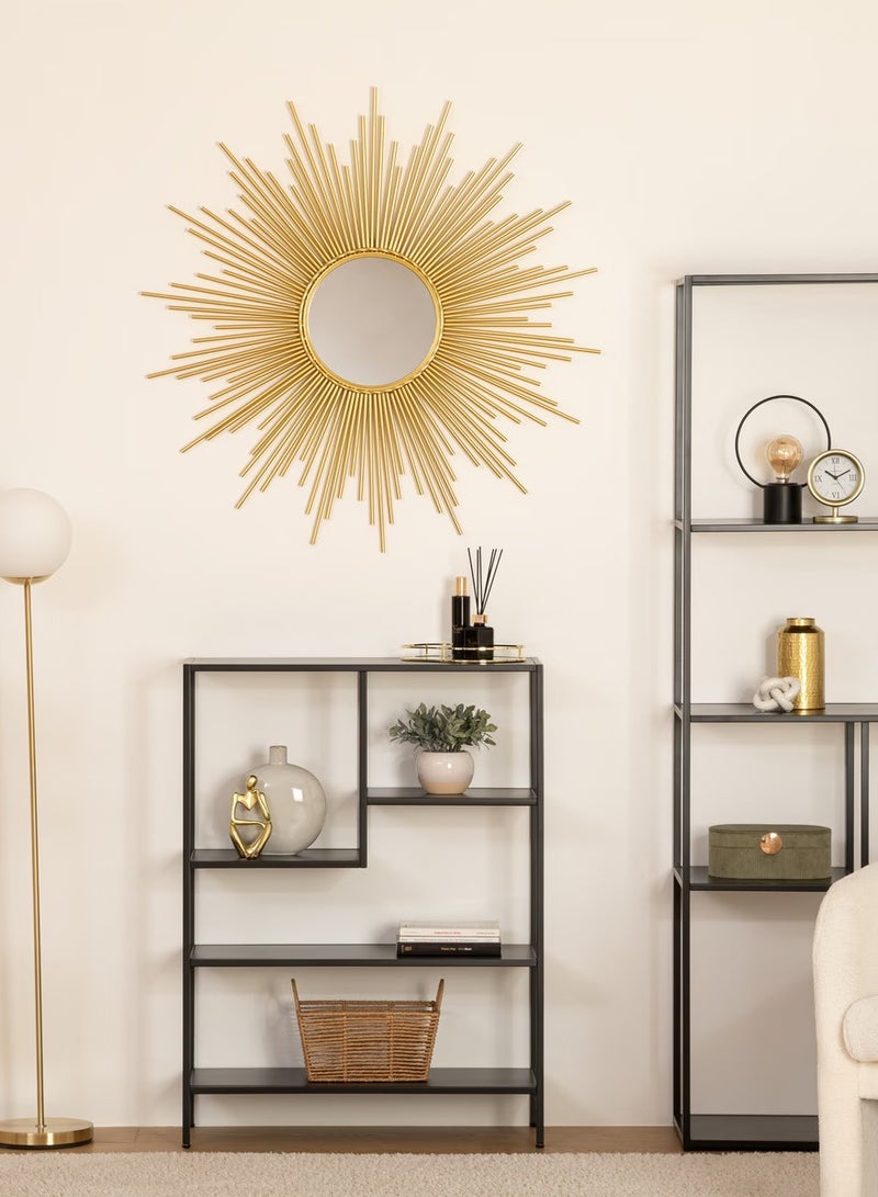 لوفت مرآة صن لاين، دائرية، غرفة نوم، معيشة، حمام، 99×3.5 سم، ذهبي، معدن - 150647 - Image 3