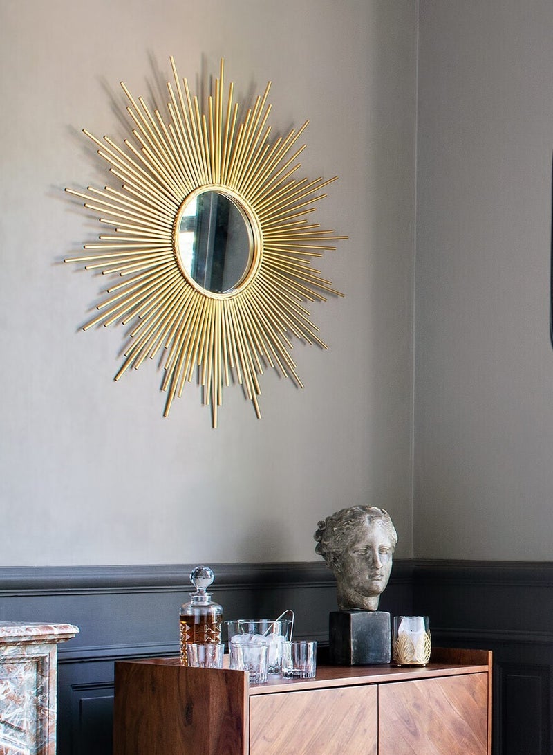 لوفت مرآة صن لاين، دائرية، غرفة نوم، معيشة، حمام، 99×3.5 سم، ذهبي، معدن - 150647 - Image 5