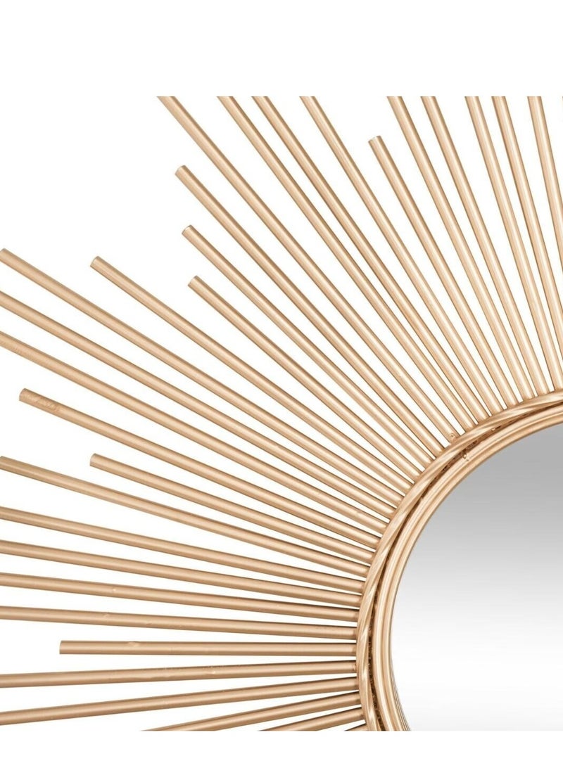 لوفت مرآة صن لاين، دائرية، غرفة نوم، معيشة، حمام، 99×3.5 سم، ذهبي، معدن - 150647 - Image 4