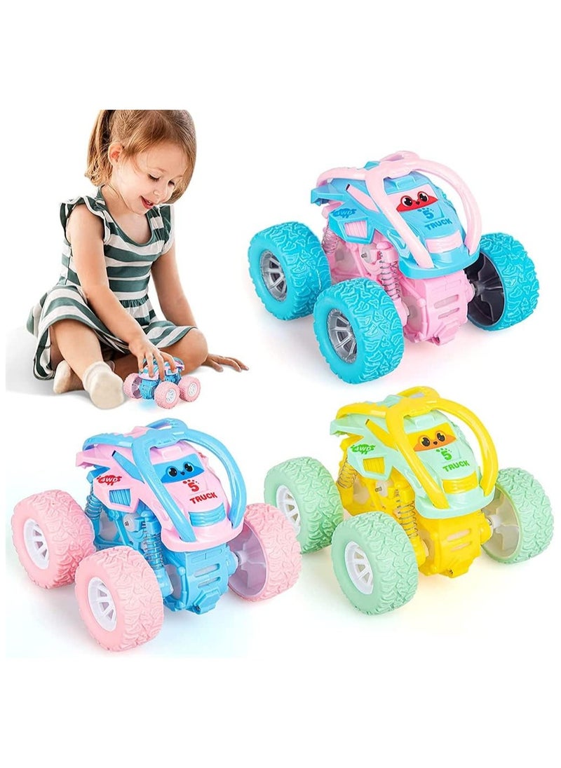 Car Toys for 2 3 4 Year Old Girls Boys Gifts, Pull Back Toy Cars for Toddler Toys Age 2 4 6, Boys Monster Trucks for Kids Toys Age 1 2 3 4 5 6 Year Old Boys Girl Birthday Gifts, Toy Truck Set (3 Pcs)  - Image 1