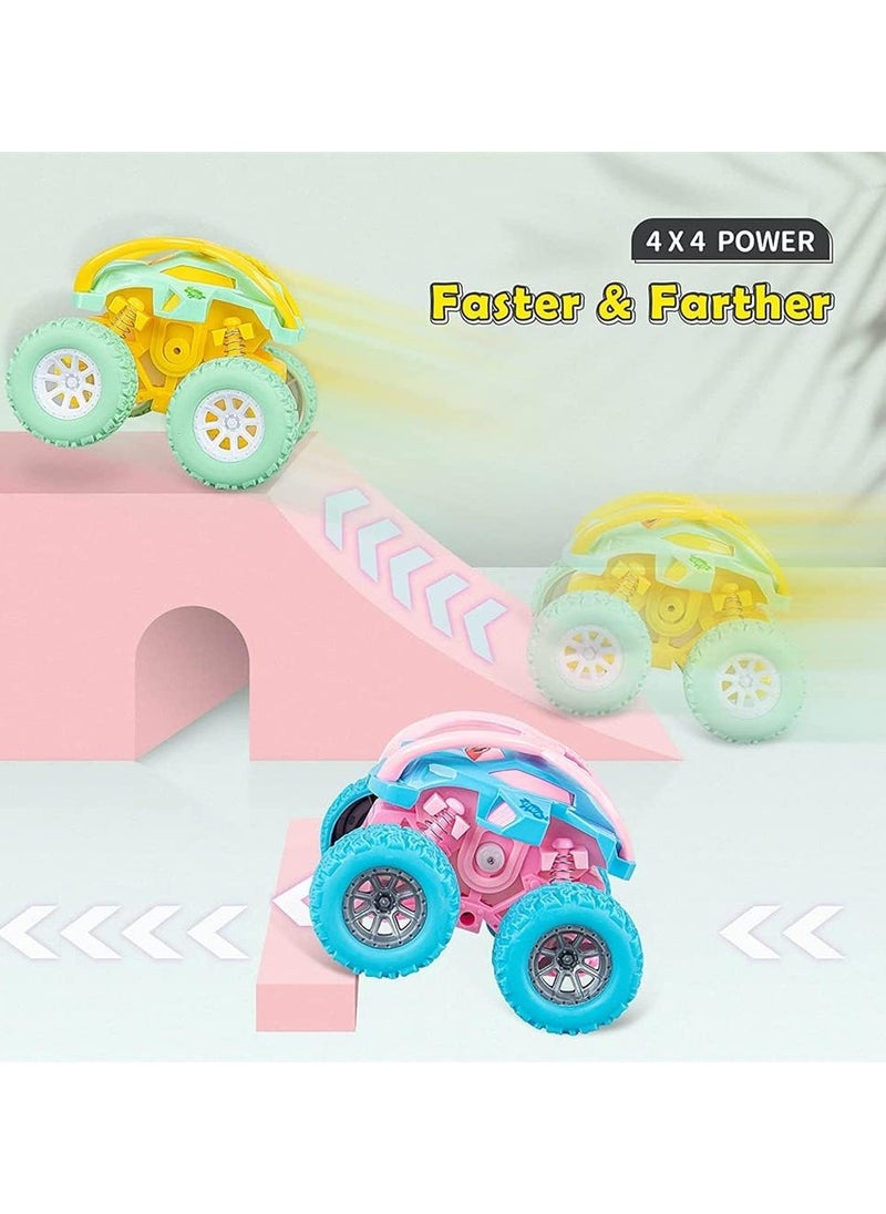 Car Toys for 2 3 4 Year Old Girls Boys Gifts, Pull Back Toy Cars for Toddler Toys Age 2 4 6, Boys Monster Trucks for Kids Toys Age 1 2 3 4 5 6 Year Old Boys Girl Birthday Gifts, Toy Truck Set (3 Pcs)  - Image 2