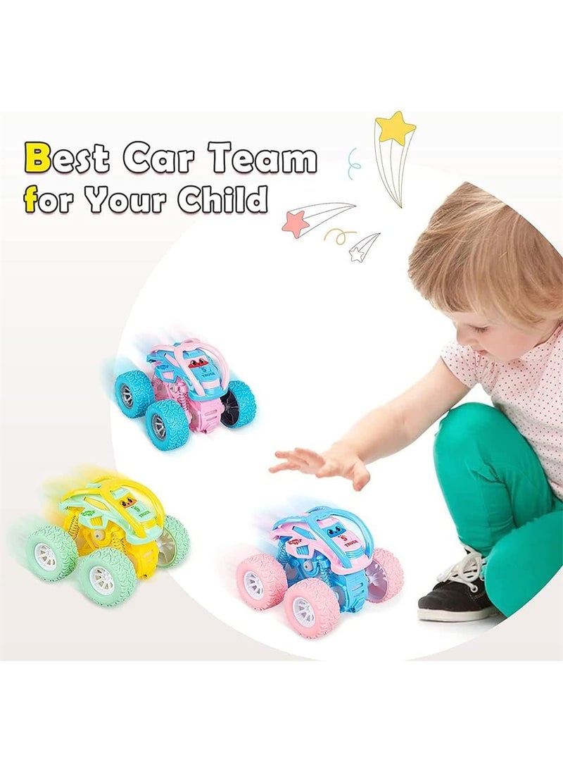Car Toys for 2 3 4 Year Old Girls Boys Gifts, Pull Back Toy Cars for Toddler Toys Age 2 4 6, Boys Monster Trucks for Kids Toys Age 1 2 3 4 5 6 Year Old Boys Girl Birthday Gifts, Toy Truck Set (3 Pcs)  - Image 3