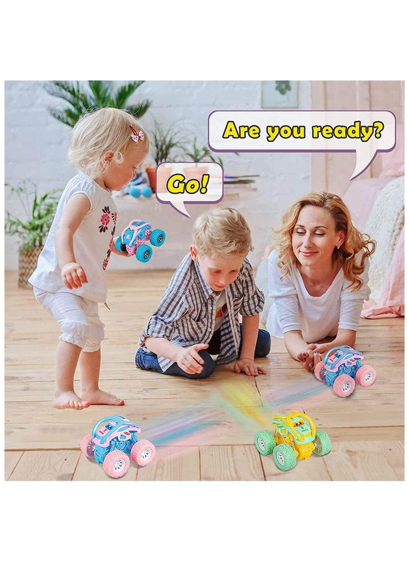 Car Toys for 2 3 4 Year Old Girls Boys Gifts, Pull Back Toy Cars for Toddler Toys Age 2 4 6, Boys Monster Trucks for Kids Toys Age 1 2 3 4 5 6 Year Old Boys Girl Birthday Gifts, Toy Truck Set (3 Pcs)  - Image 4