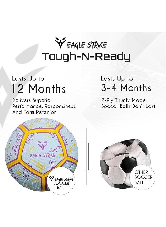 Eagle Strike Professional Match Soccer Ball – Size 5 PU Football, Official Weight 420-440g for Competitive Play - Image 2