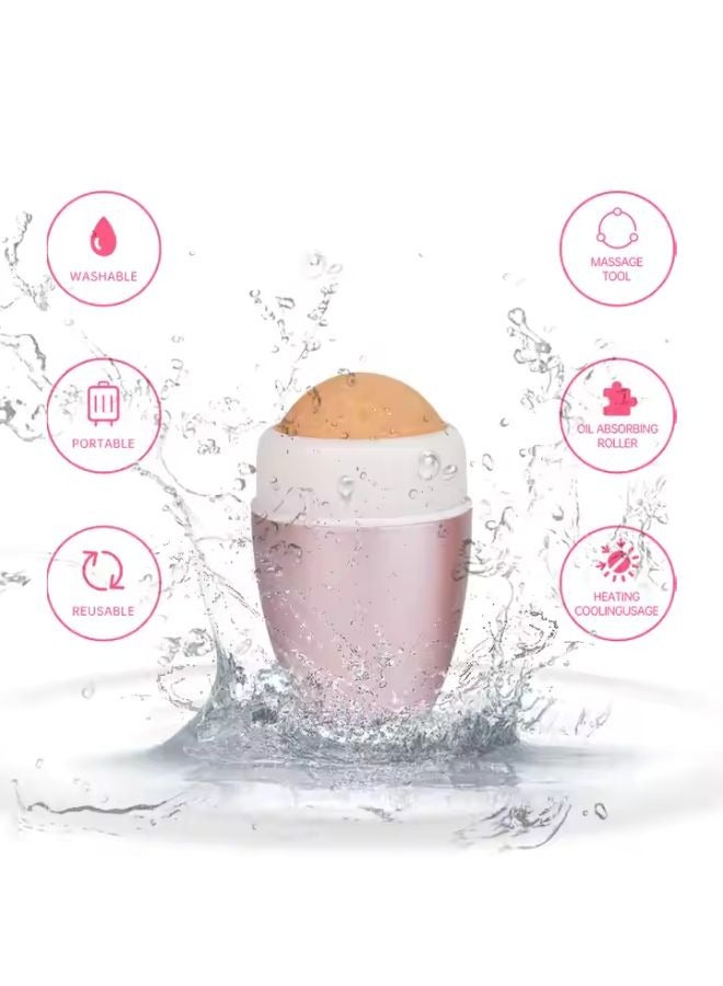 بكرة وجه بركانية ماصة للزيت قابلة لإعادة الاستخدام بكرة للتحكم في البشرة الدهنية مفرطة اللمعان ومزيل التدحرج القابل لإعادة الاستخدام أداة العناية ببشرة الوجه - Image 4