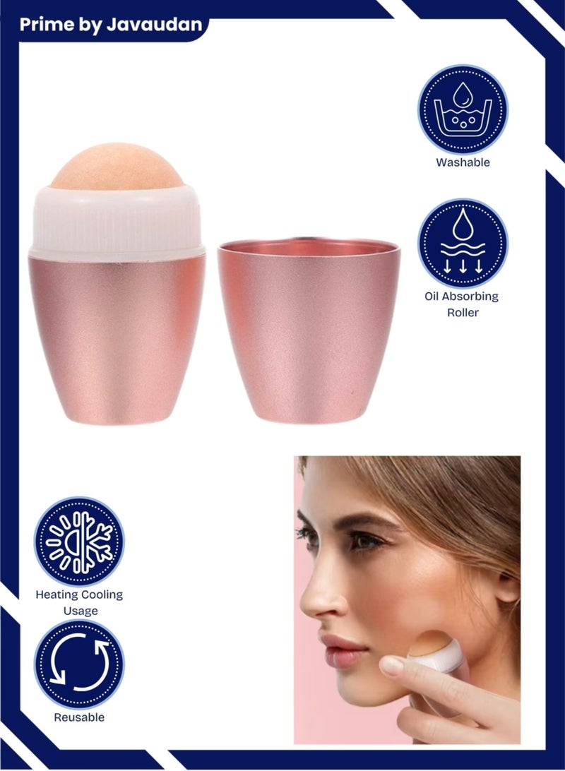 بكرة وجه بركانية ماصة للزيت قابلة لإعادة الاستخدام بكرة للتحكم في البشرة الدهنية مفرطة اللمعان ومزيل التدحرج القابل لإعادة الاستخدام أداة العناية ببشرة الوجه - Image 1