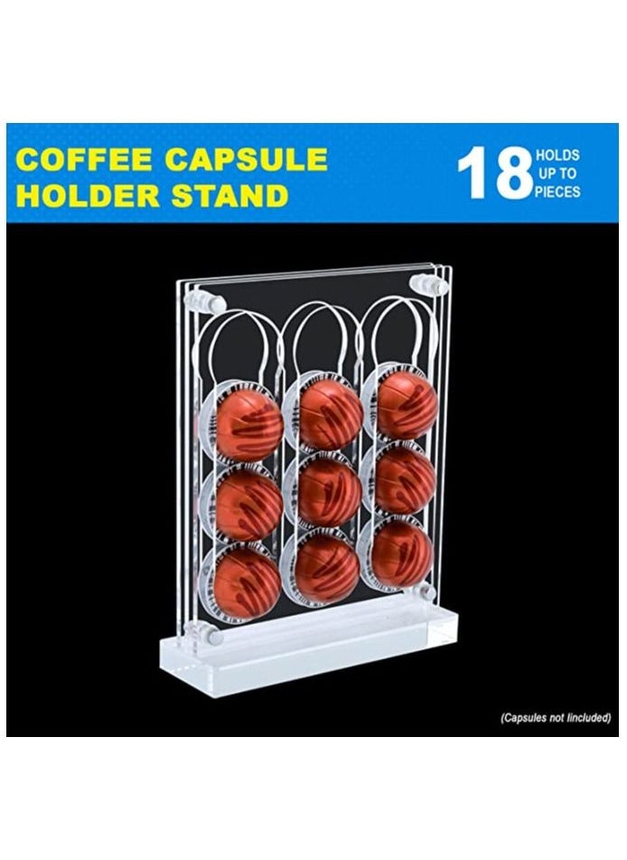 Creative Planet - Coffee pods holder for Nespresso capsules, elegant space saving double sided pod organizer. acrylic dispenser for coffee station (double layer) VERT - Image 1