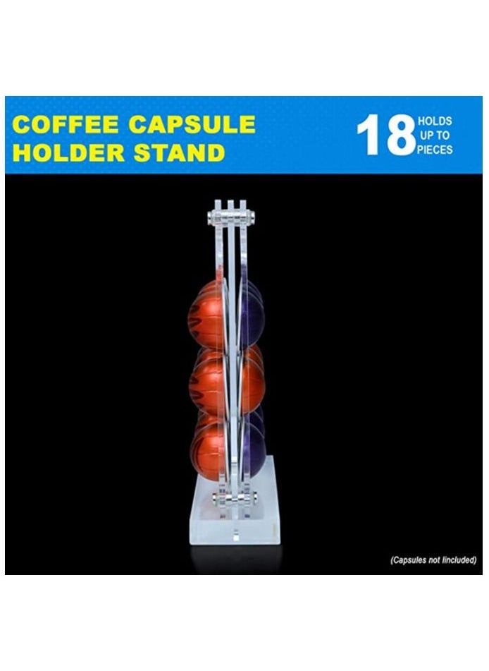 Creative Planet - Coffee pods holder for Nespresso capsules, elegant space saving double sided pod organizer. acrylic dispenser for coffee station (double layer) VERT - Image 1