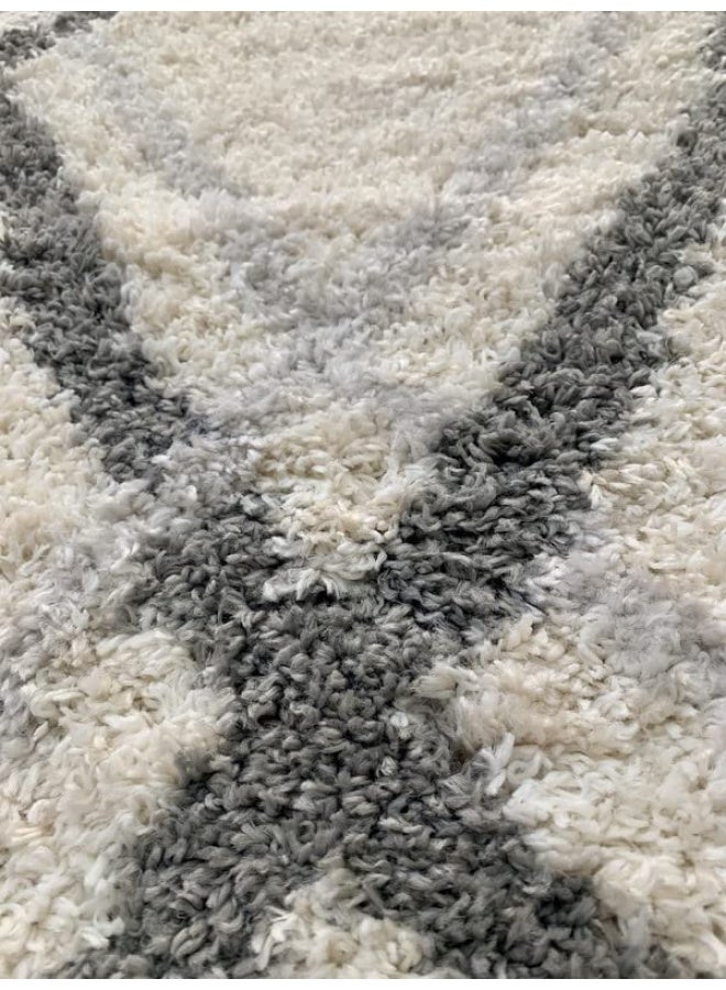 HANDPICKED FURNITURE Fluffy White Rectangular Carpet Ultra Soft Area Carpets For Bed Room Living Room And Dining Room Anti-Slip Floor Carpets Easy To Clean Made In Turkey 150X230Cm - Image 2