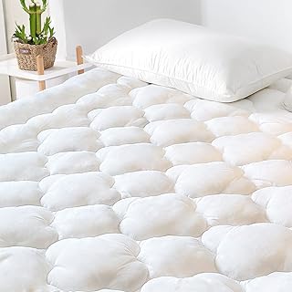GRT Bamboo Cooling Mattress Pad Cover Full Size, Extra Thick Quilted Fitted Mattress Topper with 16 Inches Deep Pocket, - Image 1