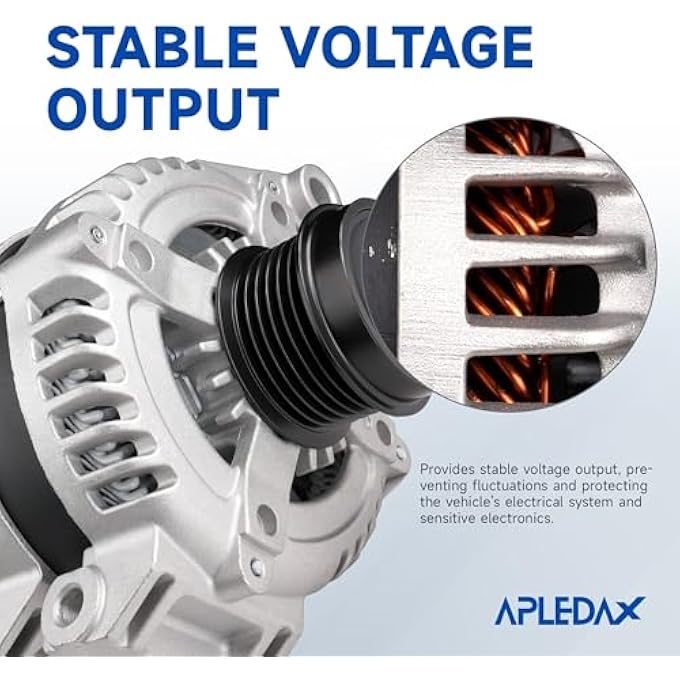 APLEDAX High Output Alternator For/Dodge Grand Caravan Avenger Journey For/Ram C/V For/Chrysler 200 Town Country For/Volks-wagen/Routan Upgraded 04801624AD 12V 160A 6Groove - Image 2