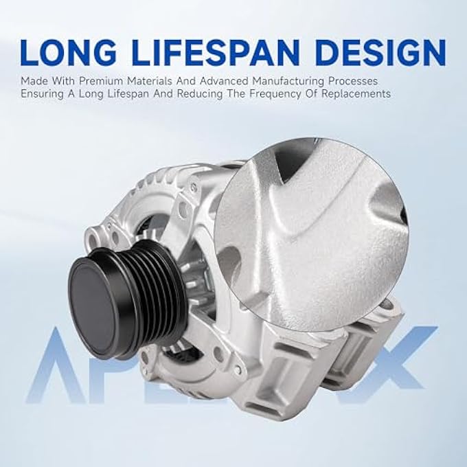 APLEDAX High Output Alternator For/Dodge Grand Caravan Avenger Journey For/Ram C/V For/Chrysler 200 Town Country For/Volks-wagen/Routan Upgraded 04801624AD 12V 160A 6Groove - Image 5