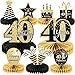 Tevxj 9 Pieces 40th Birthday Decoration 40 th Birthday Centerpieces for Tables Decorations Cheers to 40 Years Honeycomb Table Topper for Men and Women Forty Years Party Decor Supplies - Image 3