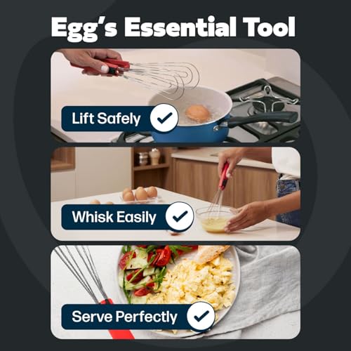 Cooks Innovations Tongs for Cooking Multipurpose 6-in-1, Kitchen Utensils, Whisks for Cooking, Egg Beater Mixer, Salad Tongs for Serving Grill Bbq Steel - Image 4