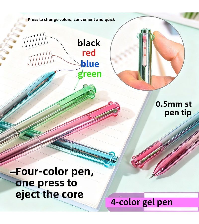 3 Pcs Refillable Gradient Pens 0.5mm Quick Dry Smooth Multi Color Note Taking - Image 3