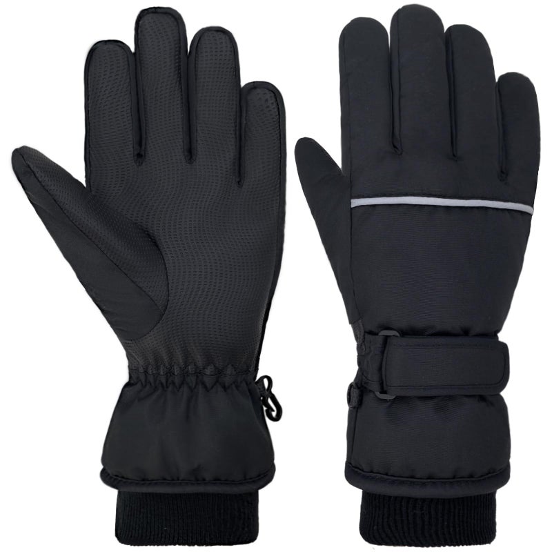 YUHAN PRETTY Kids Winter Ski Gloves Waterproof Children Girls Boys Fleece Thermal Snowboard Snow Gloves Mittens for Cold Weather(9-11Years) - Image 1