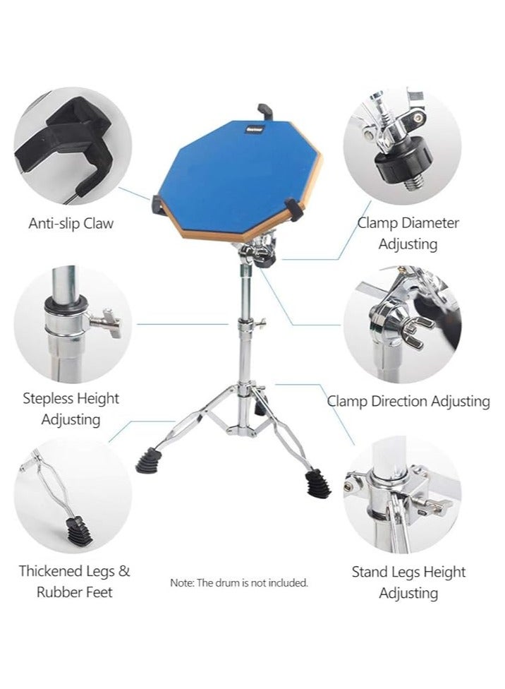 erorex 12-inch Galvanized Carbon Steel Drum Tripod Stand 19.7inch-29.5inch Height Adjustable for Dumb Drum Snare Drum Drum Set Supporting - Image 5