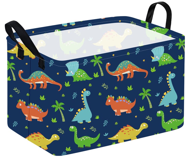 KUNRO Dinosaur Print Gift Storage Basket Rectangle Toy Bin storage organizer for Nursery Hamper HomeKids Bedroom Laundry Hamper Baby Shelf Baskets