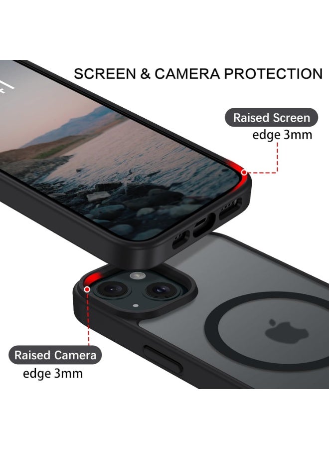 Magnetic iPhone 14 Plus Phone Case, [Compatible with Magsafe] Slim Fit Matte Design Shockproof Bumper Protective Drop Protection Girls Women Boys Men Cover for iPhone 14 Plus, Black - Image 4