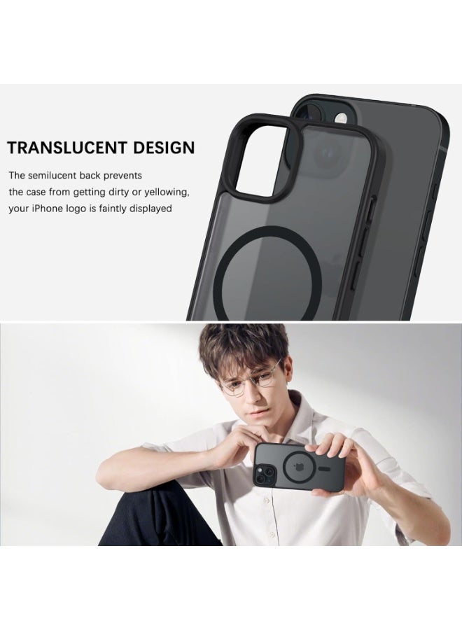 Magnetic iPhone 14 Plus Phone Case, [Compatible with Magsafe] Slim Fit Matte Design Shockproof Bumper Protective Drop Protection Girls Women Boys Men Cover for iPhone 14 Plus, Black - Image 5