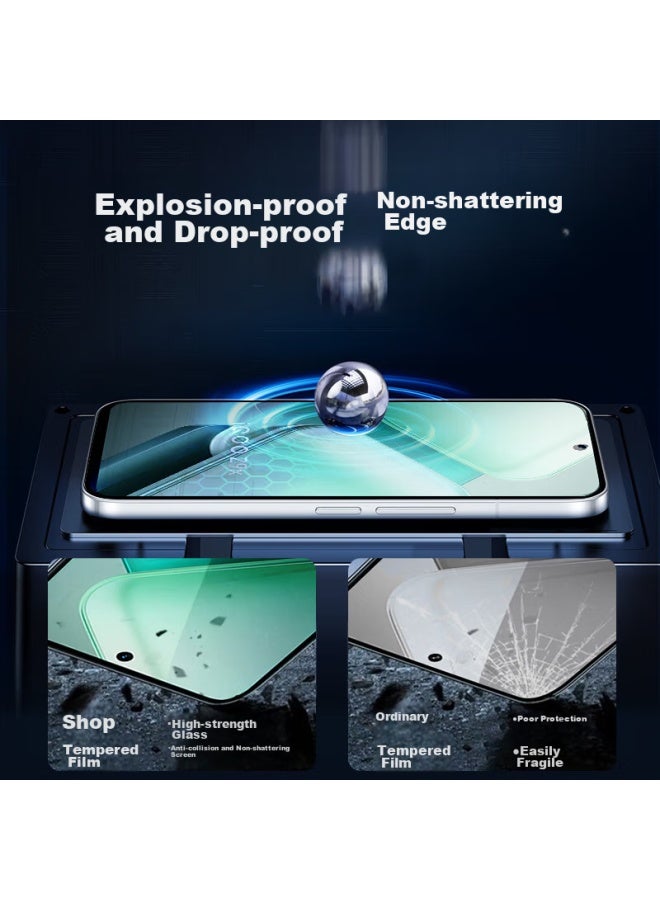 Koolife Tempered Glass Screen Protector For Vivo Iqoo Z10x, Iqoo Z9x Phone Film, Aiku Protective Film, Hd Glass Film, Full Screen Coverage, Ultra-thin, Hd Anti-drop, Anti-fingerprint - Image 2