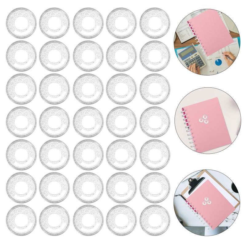 White Glitter Loose Leaf Binder Discs 250pcs For Scrapbooking Journals Diaries Planners 2 80X2 80X0 60CM - Image 4