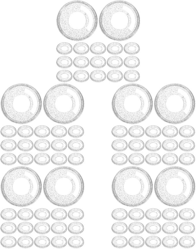 White Glitter Loose Leaf Binder Discs 250pcs For Scrapbooking Journals Diaries Planners 2 80X2 80X0 60CM - Image 1