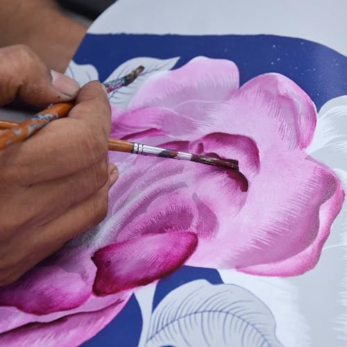 Anna by Anuschka Women's Hand-Painted Genuine Leather Small Zip Around Crossbody - Moonlit Peonies - Image 4