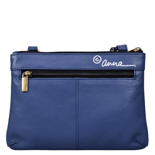 Anna by Anuschka Women's Hand-Painted Genuine Leather Small Zip Around Crossbody - Moonlit Peonies - Image 2