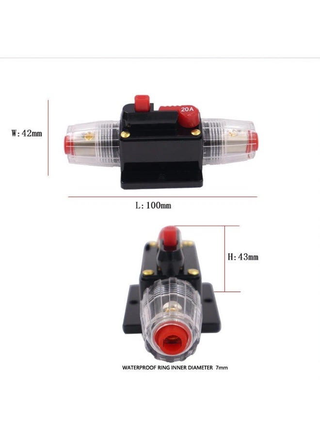 قاطع دائرة صوت ستيريو السيارة 12/24 فولت، فيوز مدمج، سلك قياس 4/8، 60 أمبير - Image 3