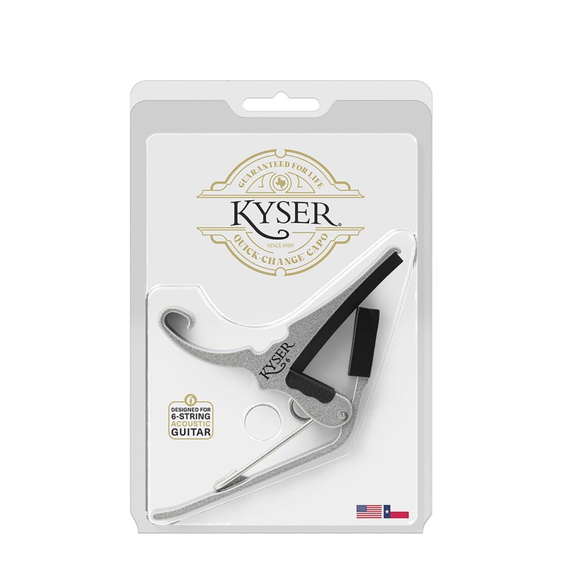 Kyser Quick-Change Guitar Capo for 6-string acoustic guitars, Silver, KG6SA - Image 5