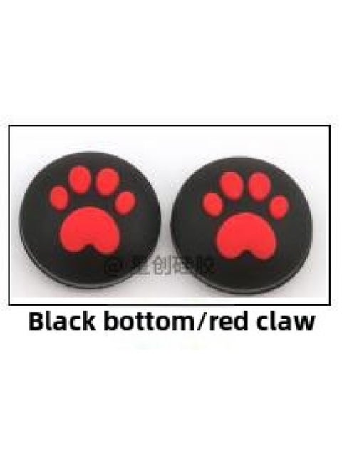 For Nintendo Switch Rocker Cap NS Lite Jelly Cat Claw Rocker Set Gamepad Key Cap-Product Color:Black Background/red Claws