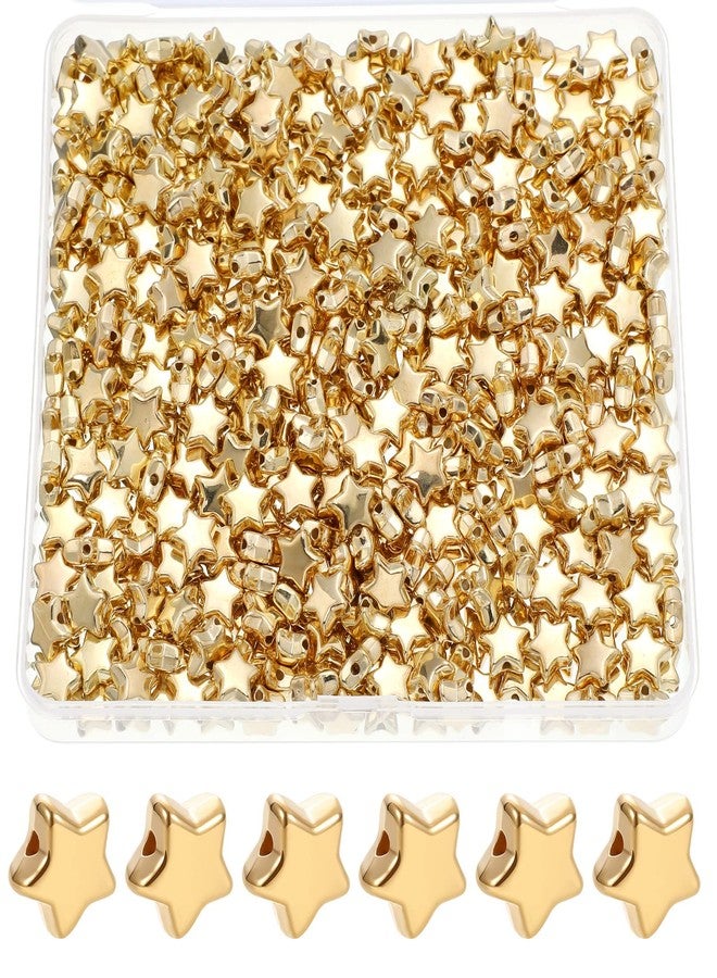 Sureio 400 Pcs Star Spacer Beads 12 mm Star Shaped Charm Large Hole Loose Beads for Jewelry Bracelets Crafts DIY Making(Gold) - Image 1
