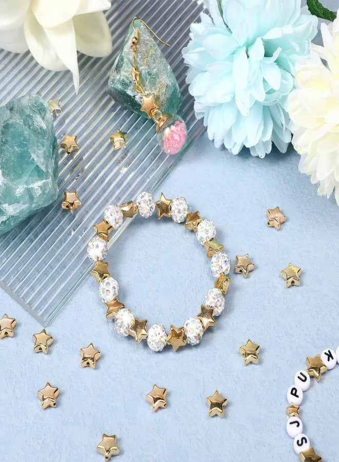 Sureio 400 Pcs Star Spacer Beads 12 mm Star Shaped Charm Large Hole Loose Beads for Jewelry Bracelets Crafts DIY Making(Gold) - Image 4