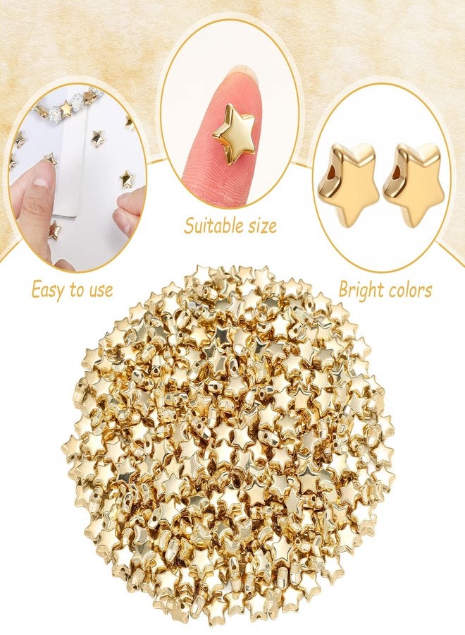 Sureio 400 Pcs Star Spacer Beads 12 mm Star Shaped Charm Large Hole Loose Beads for Jewelry Bracelets Crafts DIY Making(Gold) - Image 2