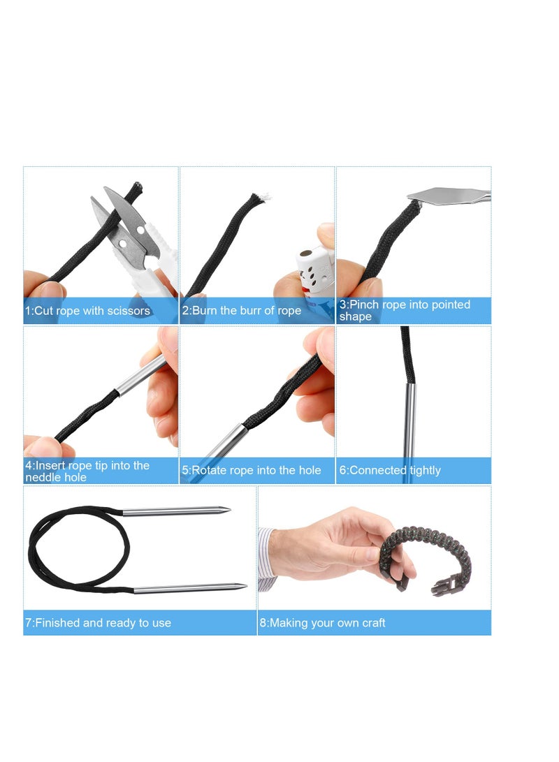 SYOSI Stainless Steel Knotter Tools, 12 Pcs Stainless Steel FID Set, Paracord FID Marlinspike Set, Paracord Stitching Lacing Stitching Needles and Smoothing Tool, for Leather or Paracord Work (Silver) - Image 4