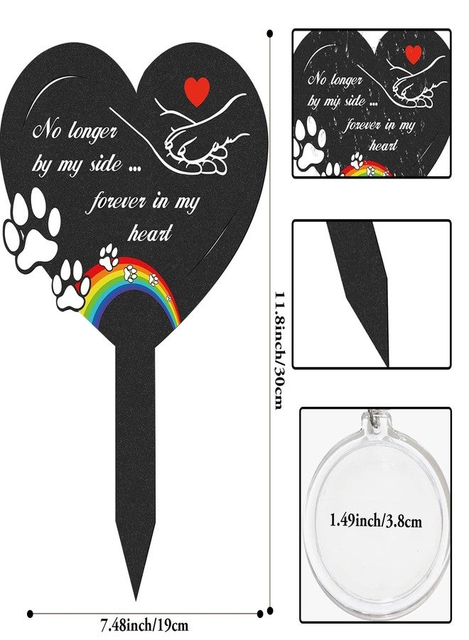 Andthen Dog Memorial Grave Stakes with 2 Memorial Plant Sticker - Metal Pets Lover Cemetery Markers Decorations for Humans Heart Plaques Decor for Outdoor Garden - Image 4