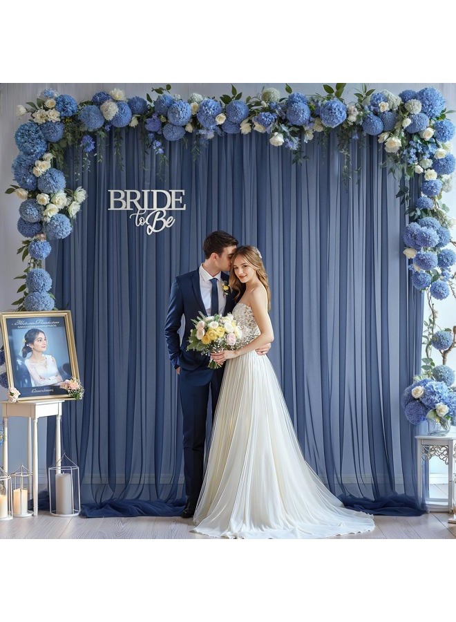 PARTISKY 10ft X 10ft Navy Blue Tulle Backdrop Curtain for Parites, Sheer Backdrop Curtains Fabric Drapes for Wedding Ceremony Arch Party Stage Decorations - Image 4