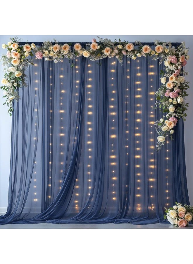 PARTISKY 10ft X 10ft Navy Blue Tulle Backdrop Curtain for Parites, Sheer Backdrop Curtains Fabric Drapes for Wedding Ceremony Arch Party Stage Decorations - Image 5