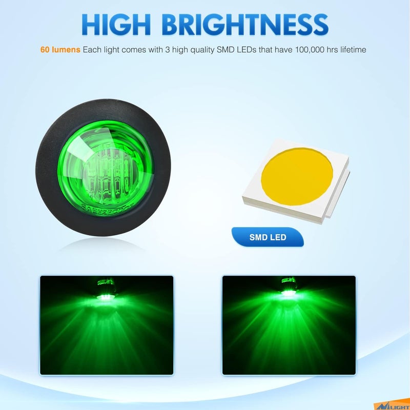 Nilight 10 قطع ضوء LED دائري بحجم 3/4 بوصة للإشارة الأمامية والخلفية والجانبية للشاحنة RV السيارة الحافلة المقطورة الفان القافلة القارب - Image 4