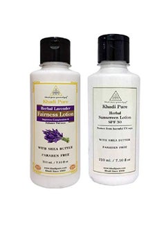 Khadi Pure Lavender & Sunscreen Moisturizing Lotion 210 ml (Pack of 2)  - Image 1